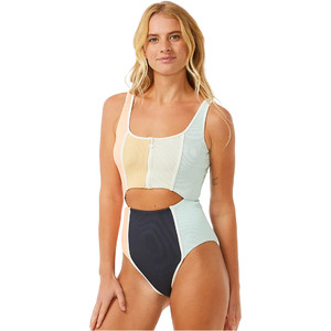 2024 Rip Curl Womens Block Party Splice Good One Piece Swimsuit 0E0WSW - Multi